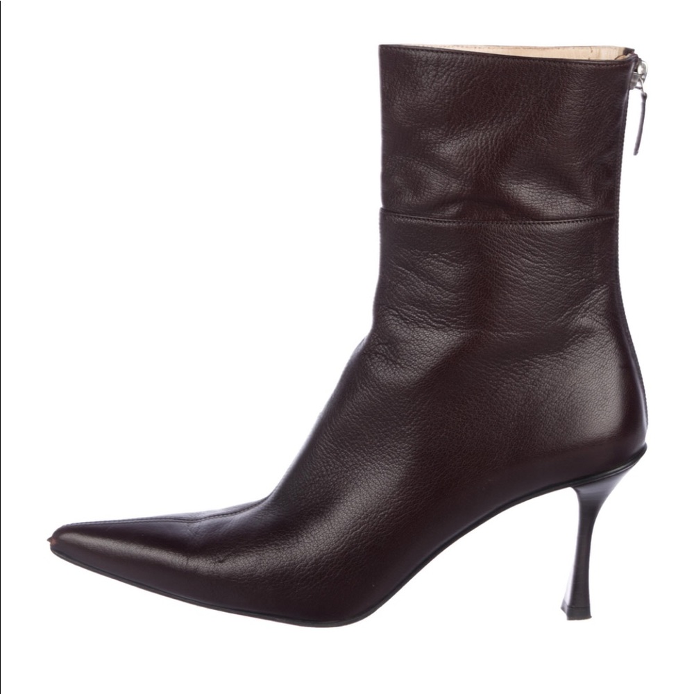 Gucci leather pointed toe boots
